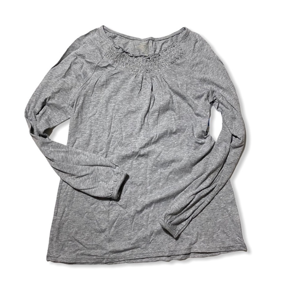 Old Navy Grey Sparkly Smocked LS Top XL Kids